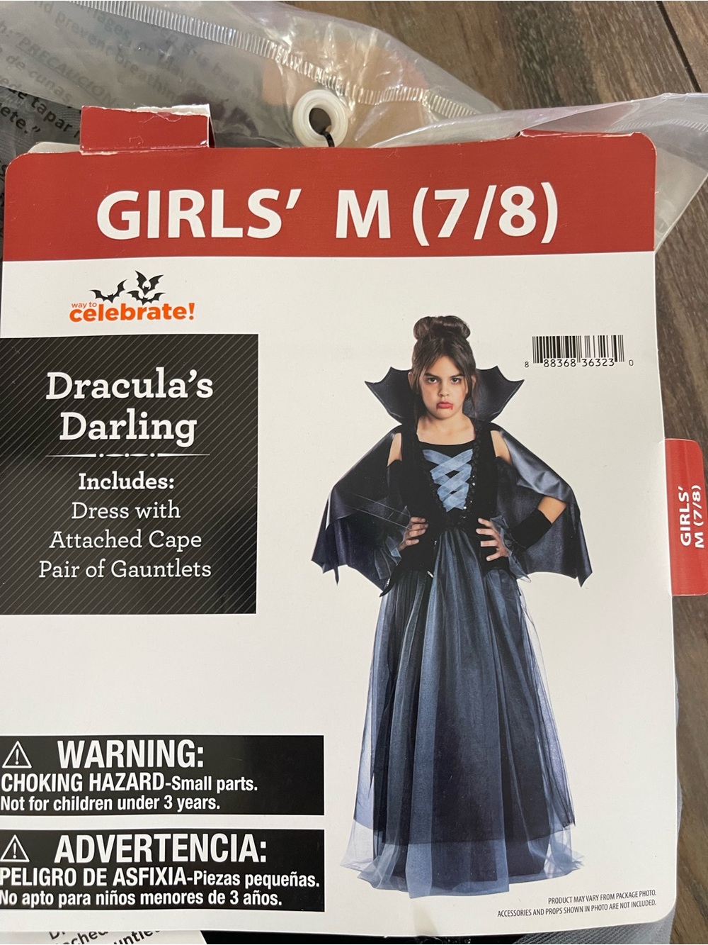 Dracula’s Darling Girls' Vampire Halloween Costume 2pcs set NWT size M (7-8)